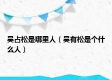 吴占松是哪里人（吴有松是个什么人）