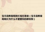 宝丰县教育局局长现在是谁（宝丰县教育局局长为什么不管管你的那些狗）