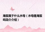 海蜇属于什么水母（水母是海蜇吗简介介绍）