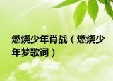 燃烧少年肖战（燃烧少年梦歌词）