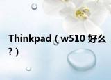 Thinkpad（w510 好么?）