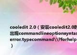 cooledit 2.0（安装cooledit2.0时出现commandlineoptionsyntaxerror.typecommand\?forhelp）