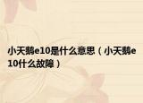 小天鹅e10是什么意思（小天鹅e10什么故障）
