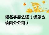 锡名字怎么读（锡怎么读简介介绍）