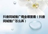 抖音同城推广佣金哪里看（抖音同城推广怎么弄）