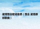 梁博想念歌词意思（想念 梁博原创歌曲）