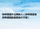 孙仲谋是什么样的人（孙仲谋是谁 孙仲谋指的是谁简介介绍）