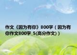 作文《因为有你》800字（因为有你作文800字_5(高分作文)）