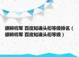骠骑将军 百度知道头衔等级排名（骠骑将军 百度知道头衔等级）