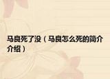 马良死了没（马良怎么死的简介介绍）