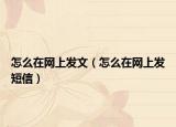 怎么在网上发文（怎么在网上发短信）