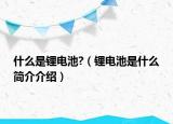 什么是锂电池?（锂电池是什么简介介绍）
