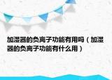 加湿器的负离子功能有用吗（加湿器的负离子功能有什么用）