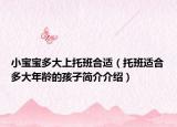 小宝宝多大上托班合适（托班适合多大年龄的孩子简介介绍）