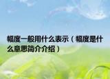 幅度一般用什么表示（幅度是什么意思简介介绍）