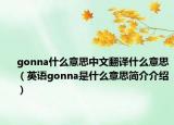gonna什么意思中文翻译什么意思（英语gonna是什么意思简介介绍）