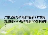广东卫视2月15日节目表（广东南方卫视tvs2.4月12日7:55分节目单）