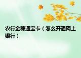 农行金穗通宝卡（怎么开通网上银行）