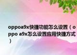 oppoa9x快捷功能怎么设置（oppo a9x怎么设置应用快捷方式）
