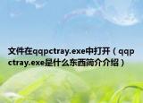 文件在qqpctray.exe中打开（qqpctray.exe是什么东西简介介绍）