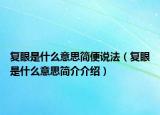 复眼是什么意思简便说法（复眼是什么意思简介介绍）