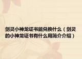 剑灵小神龙证书能兑换什么（剑灵的小神龙证书有什么用简介介绍）