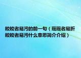 皎皎者易污的前一句（瑶瑶者易折皎皎者易污什么意思简介介绍）