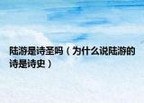 陆游是诗圣吗（为什么说陆游的诗是诗史）