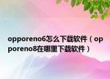 opporeno6怎么下载软件（opporeno8在哪里下载软件）