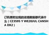 订机票时出现的这组数据都代表什么（CZ3595 Y WE20JUL CANSHA DK2）