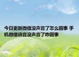 今日更新微信没声音了怎么回事 手机微信语音没声音了咋回事