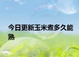 今日更新玉米煮多久能熟