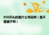 950开头的是什么号码啊（是不是骗子啊）
