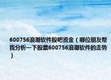 600756浪潮软件股吧资金（哪位朋友帮我分析一下股票600756浪潮软件的走势）