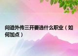 问道外传三开要选什么职业（如何加点）