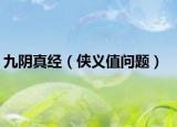 九阴真经（侠义值问题）