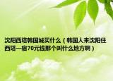 沈阳西塔韩国城买什么（韩国人来沈阳住西塔一宿70元钱那个叫什么地方啊）