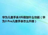华为儿童手表3升级加什么功能（华为3 Pro儿童手表怎么升级）
