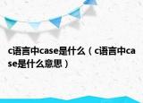 c语言中case是什么（c语言中case是什么意思）