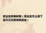 星辰变宗族碎银（星辰变怎么用下品元灵石换宗族资金）