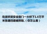危害桥梁安全厦门一大桥下1.8万平米鱼塘违建被拆除,（你怎么看）