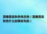 窦唯暮春秋色电吉他（窦唯暮春秋色什么时候发布的）