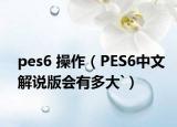 pes6 操作（PES6中文解说版会有多大`）