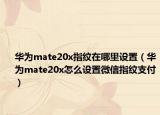华为mate20x指纹在哪里设置（华为mate20x怎么设置微信指纹支付）