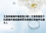 王者英雄操作难度排行榜（王者荣耀各个位置操作难度巅峰排名榜哪位英雄争议最大）