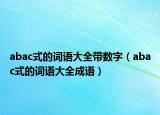 abac式的词语大全带数字（abac式的词语大全成语）