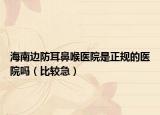 海南边防耳鼻喉医院是正规的医院吗（比较急）