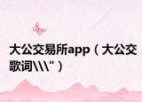 大公交易所app（大公交歌词\