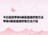 今日更新苹果6屏幕漏液修复方法 苹果6屏幕漏液修复方法介绍