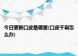 今日更新口皮是哪里(口皮干裂怎么办)